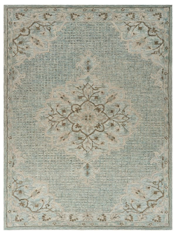 LR Home Modern Traditions Blue Lagoon Wool Rug 5x7'9"