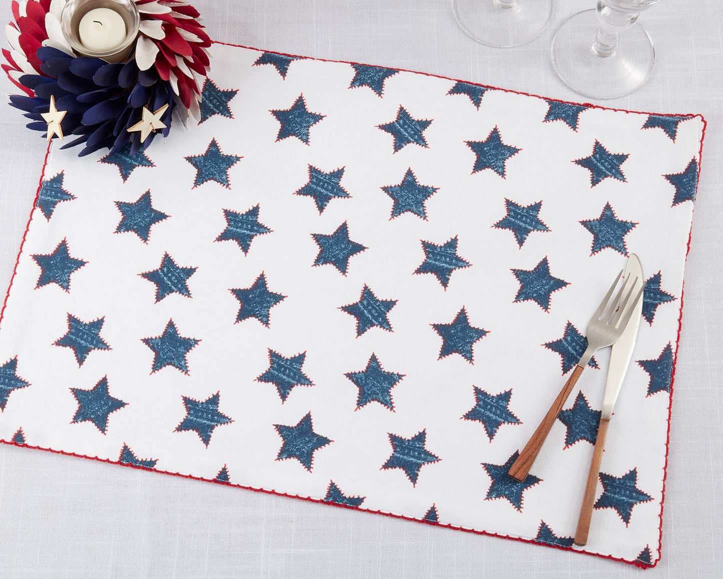 Saro Whipstitch Stars Placemat