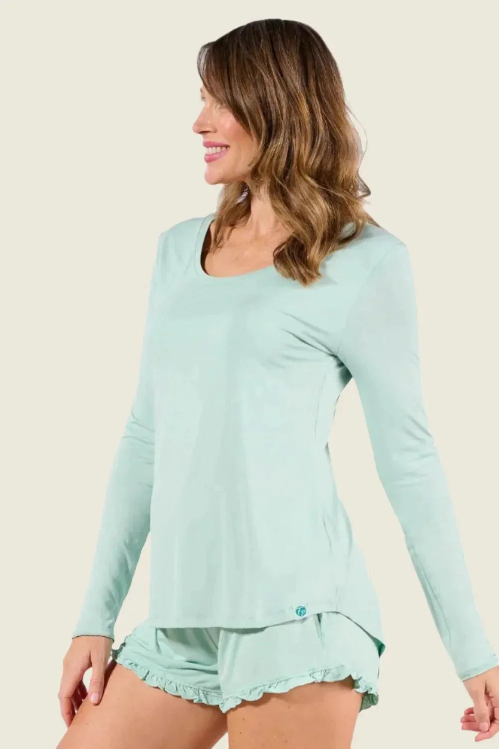 Long Sleeve Shirt, Aqua