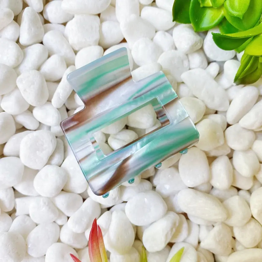 Square Hair Claw, Sage