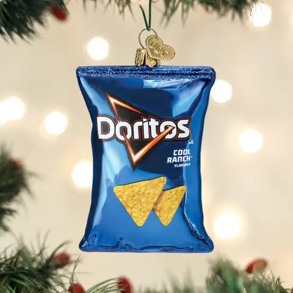 Doritos, Cool Ranch Chips, Glass Ornament
