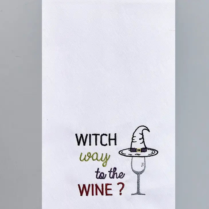Witch way to the Wine Tea Towel