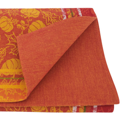 65"x140" Pumpkin & Leaf Jacquard Tablecloth