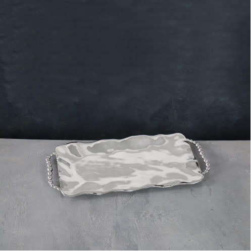 Beatriz Ball Pearl Long Rectangular Tray w/ Handles