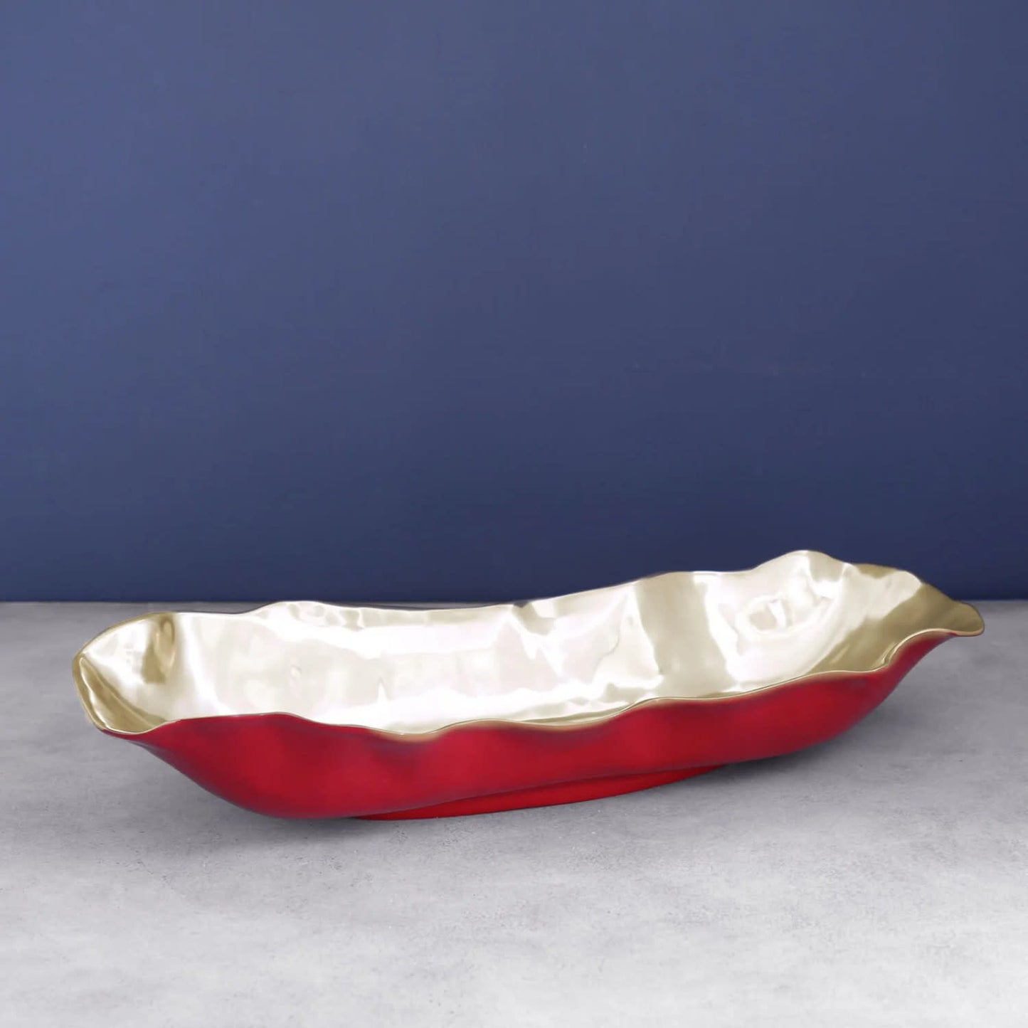 Thanni Vento Long Centerpiece, Red and Gold