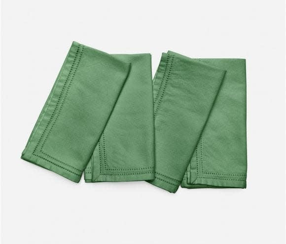 Blue Pheasant Betty Napkins Ivy Green w/double eyelets set of 4