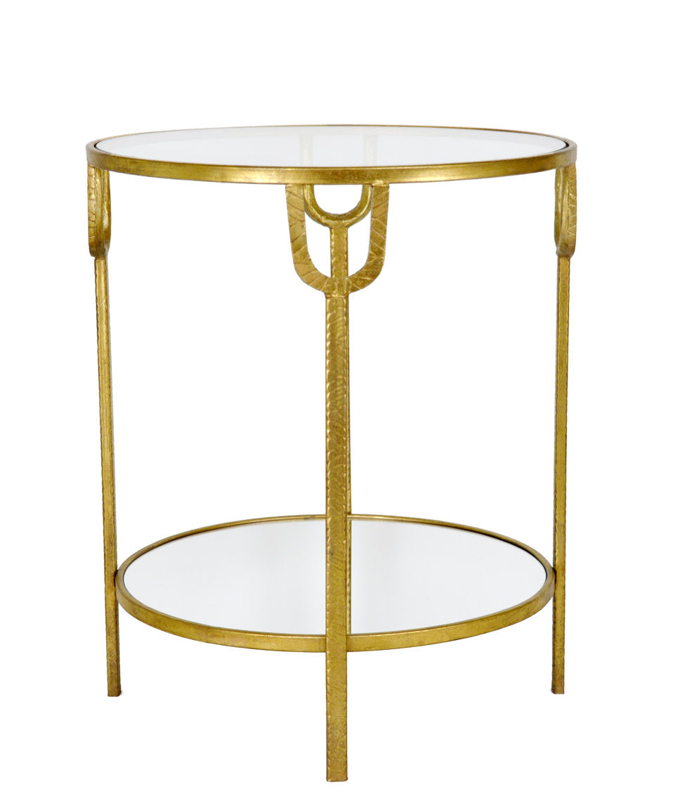Round Gold End Table