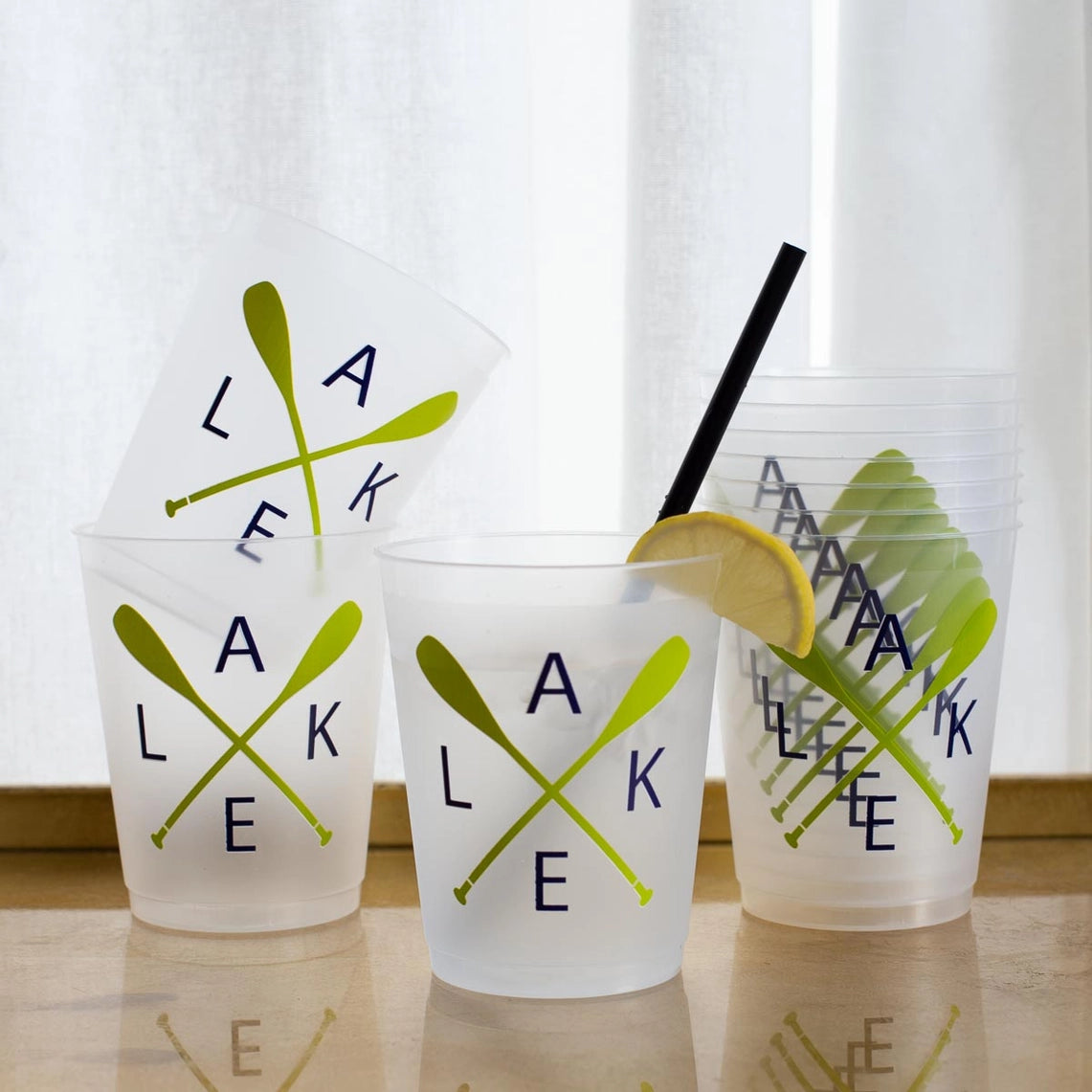 Lake Party Cups, Blue & Green