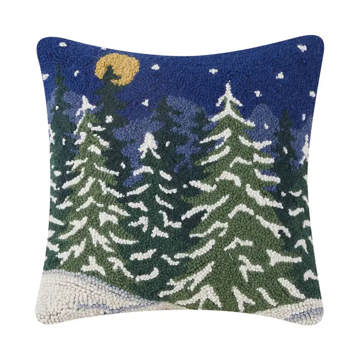 Snowy Christmas Forest Hook Pillow