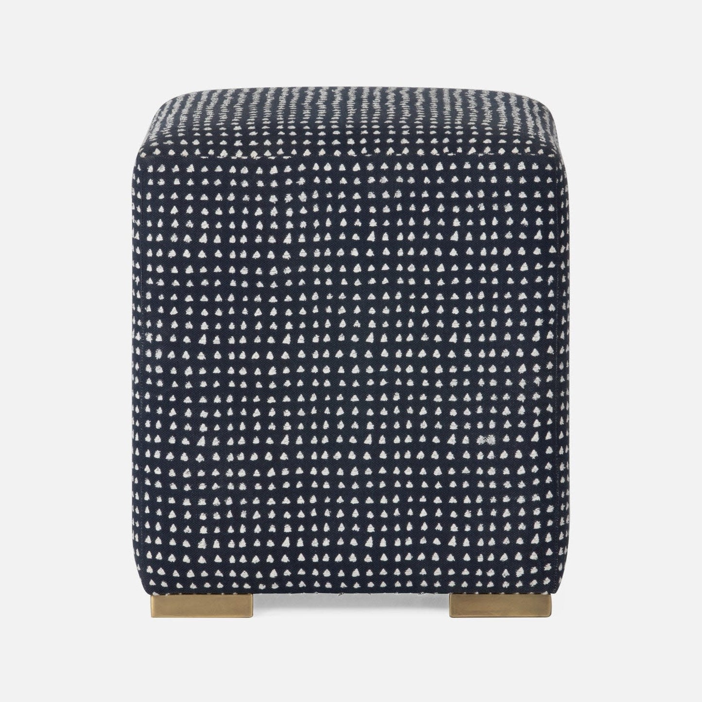 Made Goods Newman Stool Navy/White Distressed Canvas 17x17x20