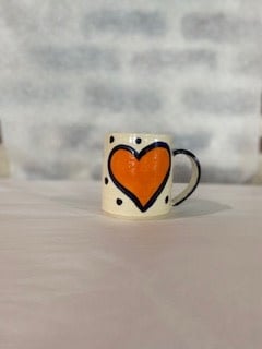 Mudtown Pottery Heart and Dots Mug