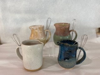 Mudtown Pottery "Whiskers" Creamer w/whisk