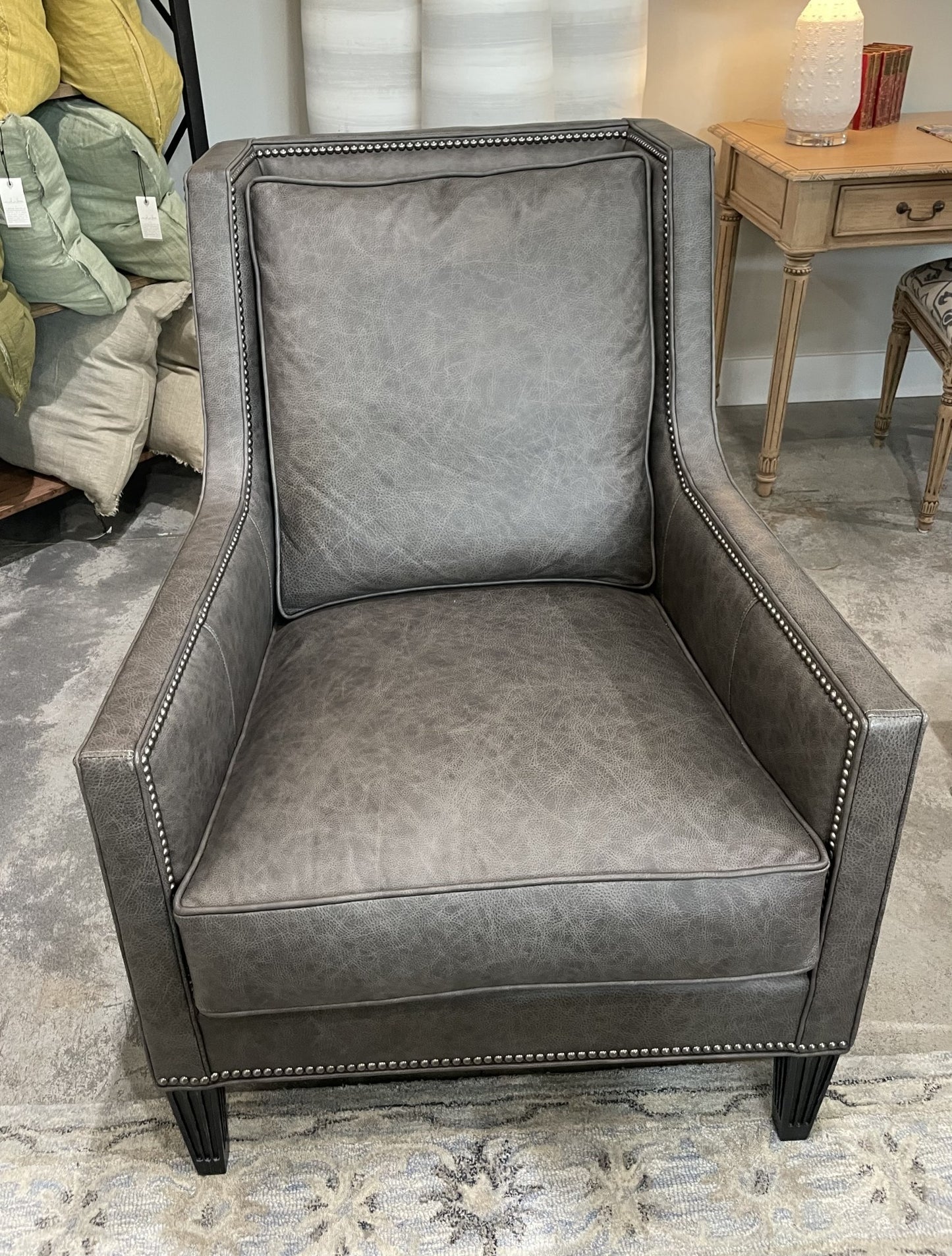 Vanguard Alec Chair Saloon Granite Leather