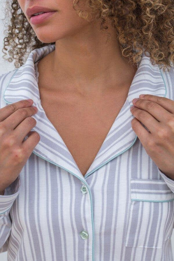 FPD Lucy Boyfriend Nightshirt, Grey stripe