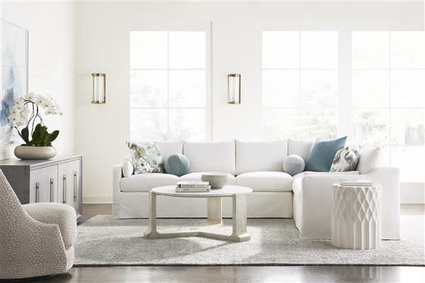Vanguard Theo Slipcover Sectional Left Arm Inlet Optic White Muslin