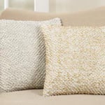 Saro Foil Printed Pom Pom Pillow 18"
