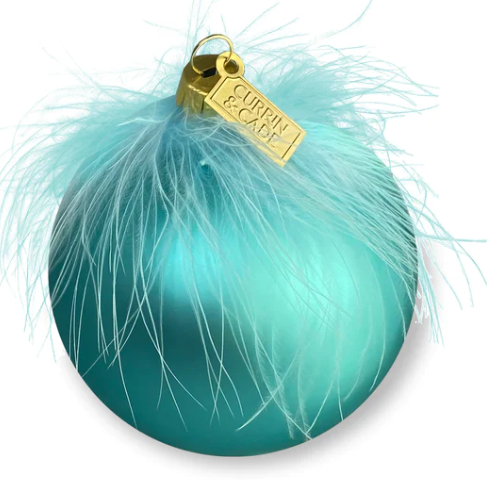 Currin & Cade Plumes Aqua 8cm Ornament