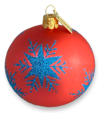 Currin & Cade Snowflakes Coral Cornflower 8cm Ornament