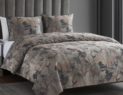 Hiend 3 Piece Pastoral Jacquard Duvet Set Queen Rose