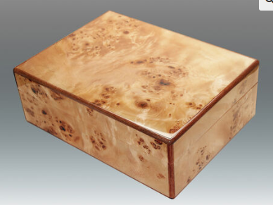 Tizo Designs Natural Burl Wood Empty Lined Jewelry Box