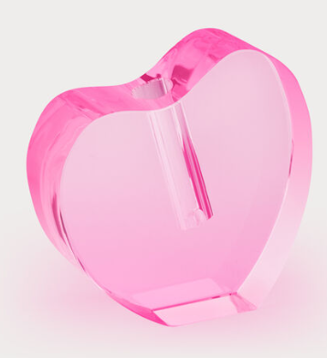 Tizo Design Pink Crystal Heart Shaped Vase small