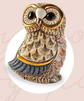 De Rosa Forest Owl Handcrafted Hand Painted Ceramic