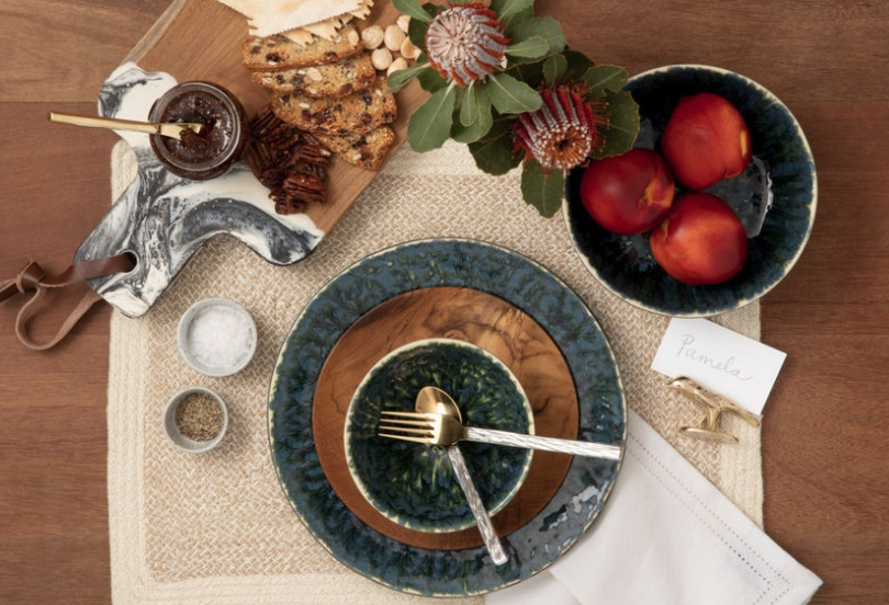 Blue Pheasant Teal Reactive Ice Cream Bowl Set of 4 BRIA