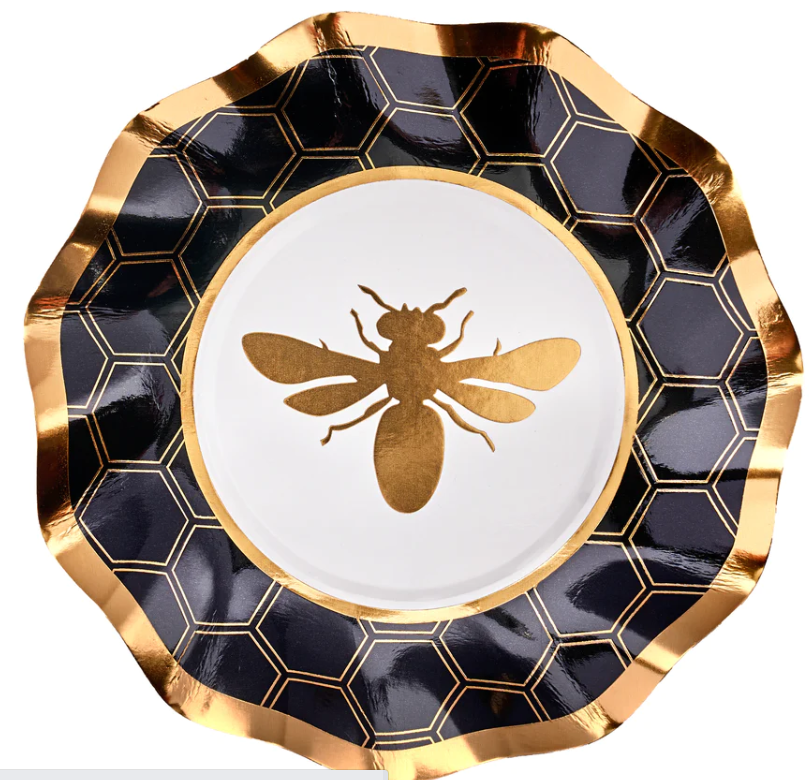 Sophistiplate Wavy Appetizer Bowl Honeybee 8 pk