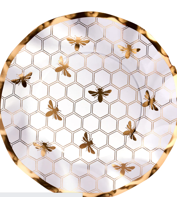 Sophistiplate Wavy Salad Plate Honeybee 8ct