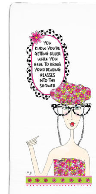 CJ Bella You know you're getting older when have to bring your reading glasses into the shower