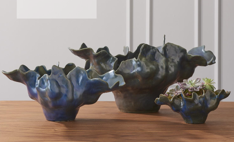 Global Views Meteor Bowl, Blue, Small