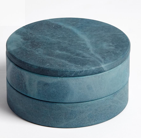 Global Views Alabaster Swivel Box Blue