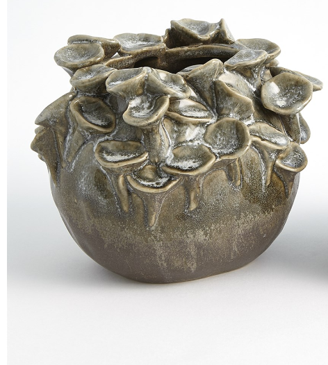 Global View Flat Sea Coral Vase Sage