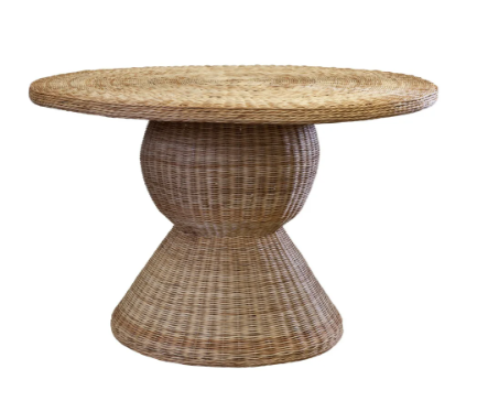 Mainly Baskets Wicker Pedestal Table 48" Round