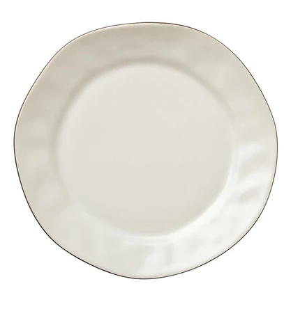 Skyros Cantaria Salad Plates White Greige Rim