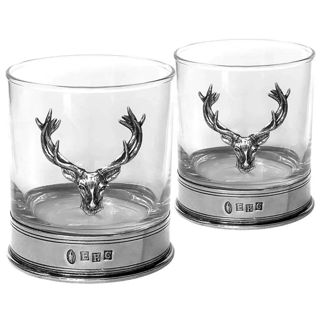 Pewter Stag DOF Glasses, Set of Two
