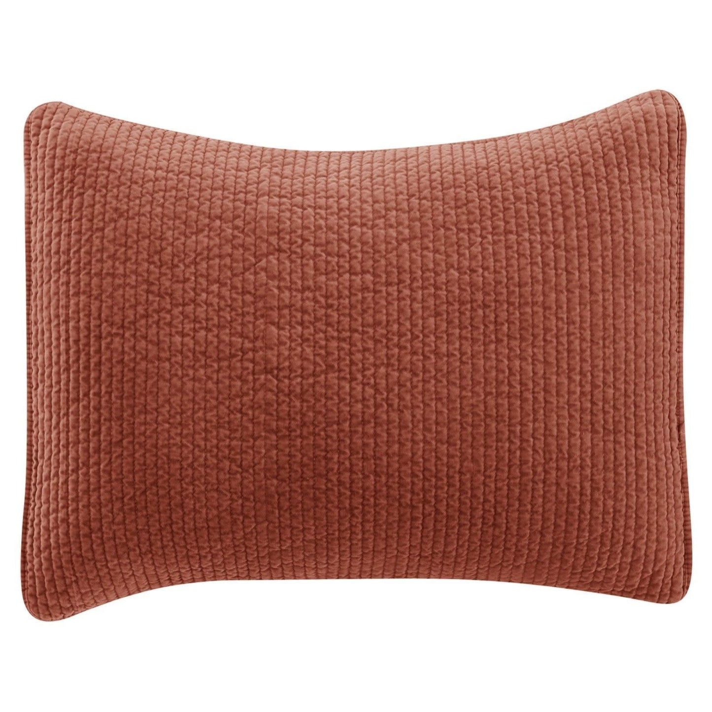 HIEND Stonewashed Cotton Quilted Velvet Sham Salmon