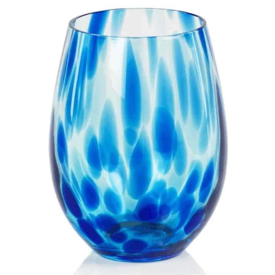 Zodax Blue Tortoise Stemless All-Purpose Glass