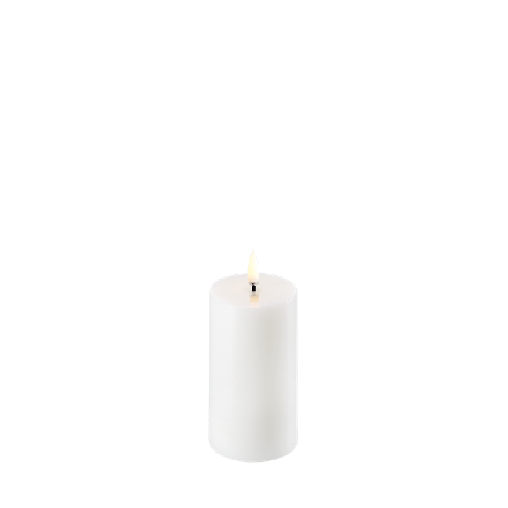 White Smooth Pillar Candle Battery, 10cm