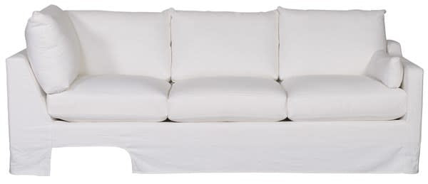 Vanguard Thea Slipcover Right Arm Inlet Optic White Muslin Sectional