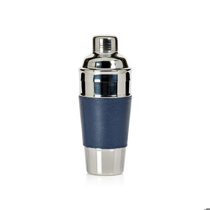 Nickel and Leather Cocktail Shaker