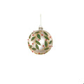Matte Pearl w Leaf Pattern Ornament