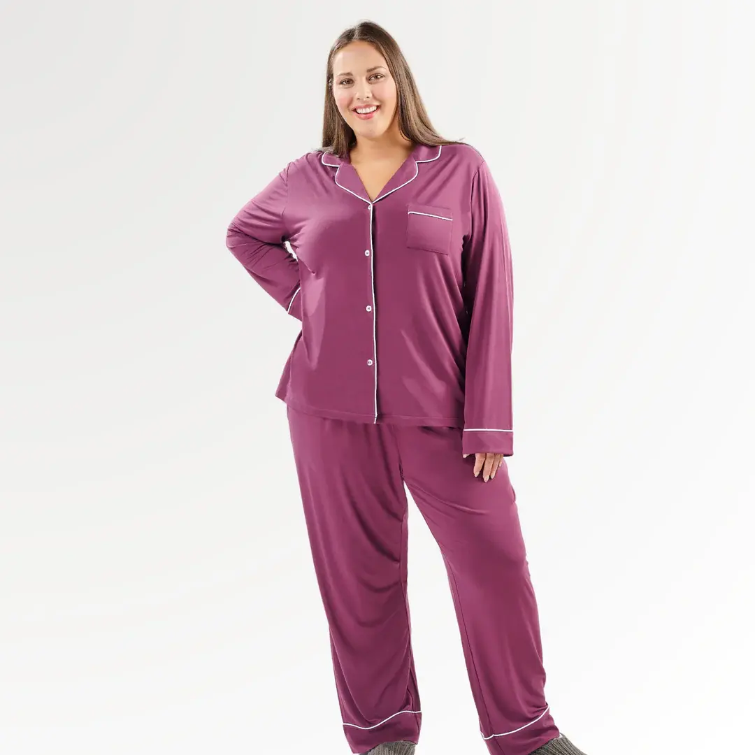 Classic Pajama Set, Sangria, Small