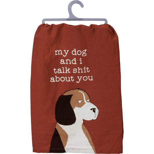 Primitives By Kathy Dish Towel "My Dog and I..."