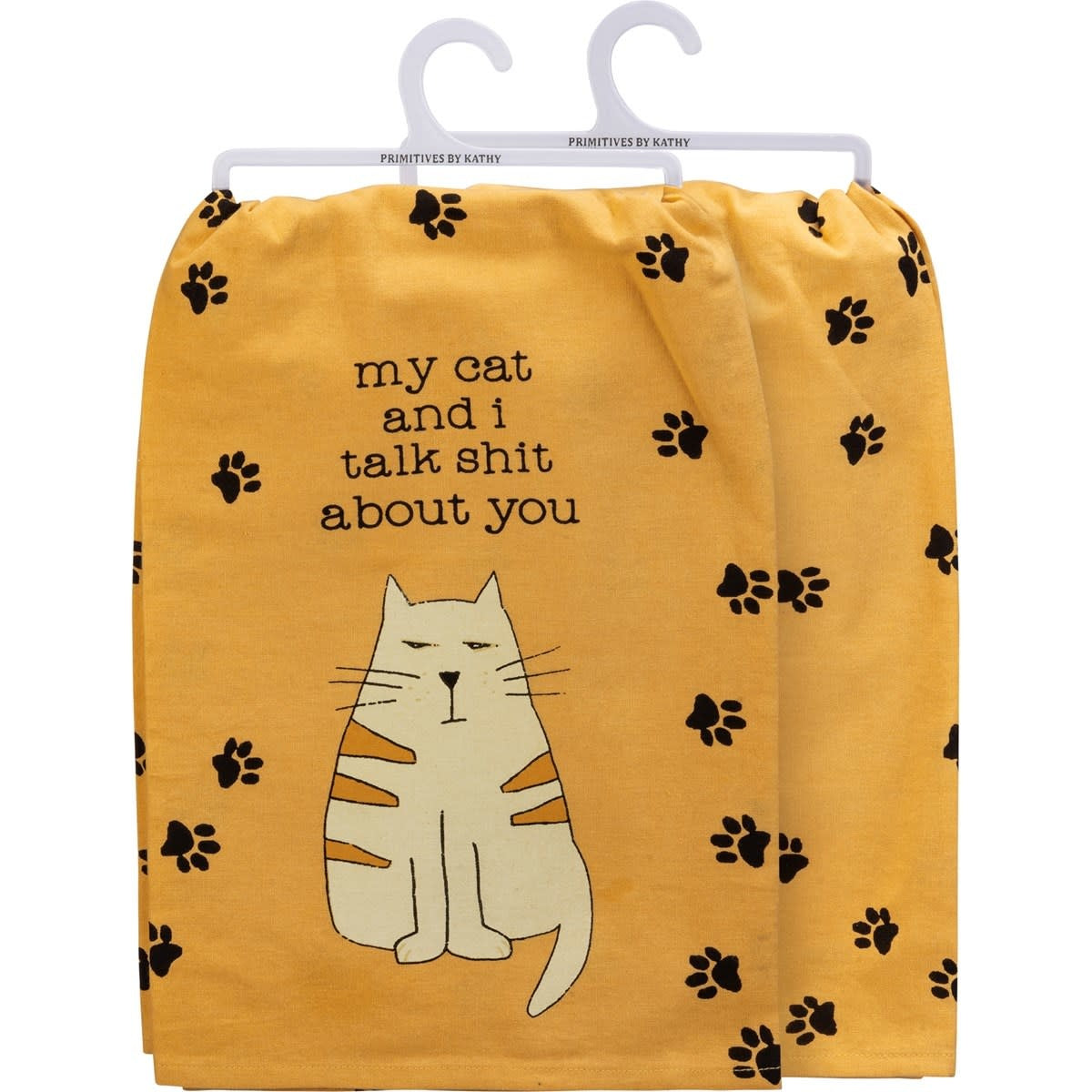 Primitives by Kathy "My cat and I talk shit about you" Tea Towel