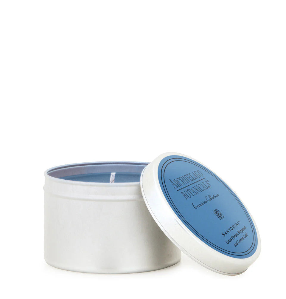 Santorini Travel Candle Tin