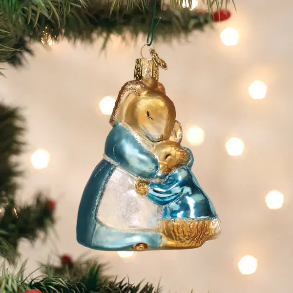 Mrs. Rabbit and Peter Glass Christmas Ornament