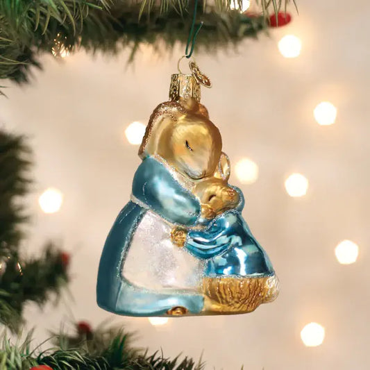 Mrs. Rabbit and Peter Glass Christmas Ornament