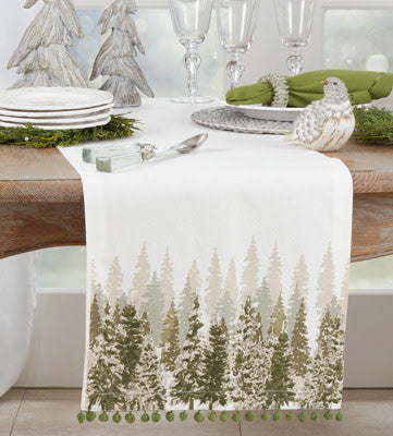 Christmas Tree Pom Pom Runner, 16x72"