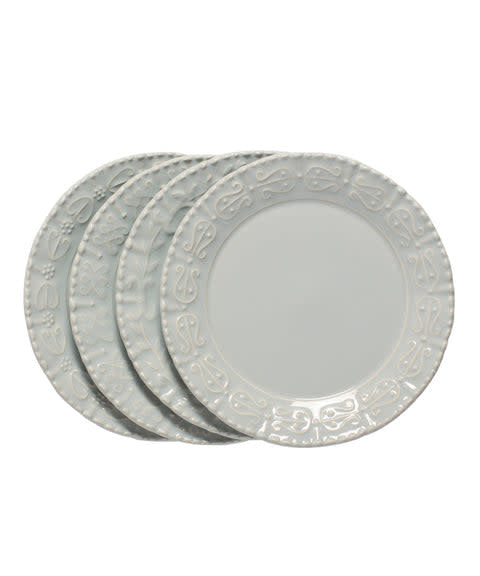 Skyros Historia Salad/Dessert Plate Set (4), Barely Blue